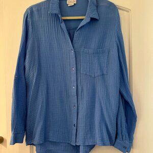 Cotton Club blue button down size L